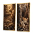 thumbnail image 3 of Designart "Unraveling the Gold Labyrinth Mystery Unveiled I" Abstract Landscape Framed Wall Art Set Of 2 - Modern Gold Framed Wall Art Set Of 2, 3 of 6