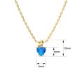 thumbnail image 3 of SuperJeweler 1/2 Carat Blue Topaz and Diamond Heart Necklace in 10 Karat Yellow Gold for Women, 3 of 5