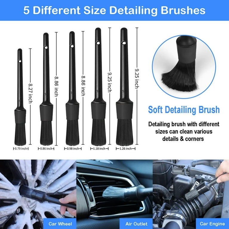 26Pcs Car Detailing Brush Set, Auto Detailing Drill Brush Set, Car