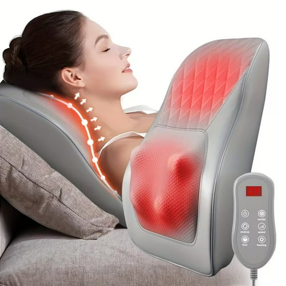 Nuvrek Shiatsu Neck and Shoulder Massager Pillow with 3D Deep Tissue Kneading