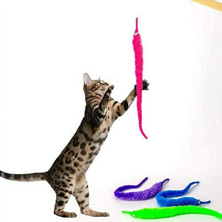 30PCS Magic Worm Toys,Worm on a String,Cat Toys,Worm Trick Toys,Wiggly  Twisty Fuzzy Worm for Party Supplies(6 Color) 