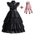 thumbnail image 3 of Disfraces de película Wednesday para niñas, disfraz de princesa de cumpleaños, disfraces de fantasía negra para Halloween, Carnaval, vestidos de Cosplay para niños, 3 of 4