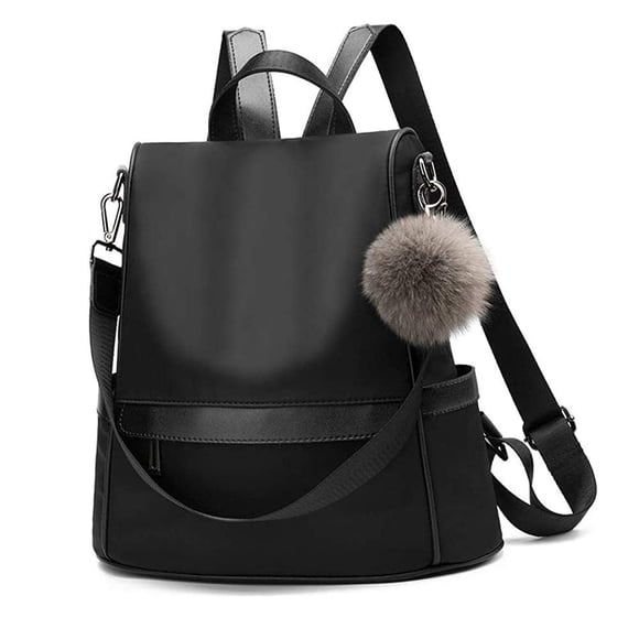Mochila para mujer de nailon antirrobo informal ligera para viajes para el hombro 1-1 Negro M Cheruty