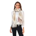 thumbnail image 2 of FORMRS Womens Scarf Winter Soft Long Big Warm Shawls Wrap Tassel Scarves, Beige Watercolor Seashells, 2 of 9