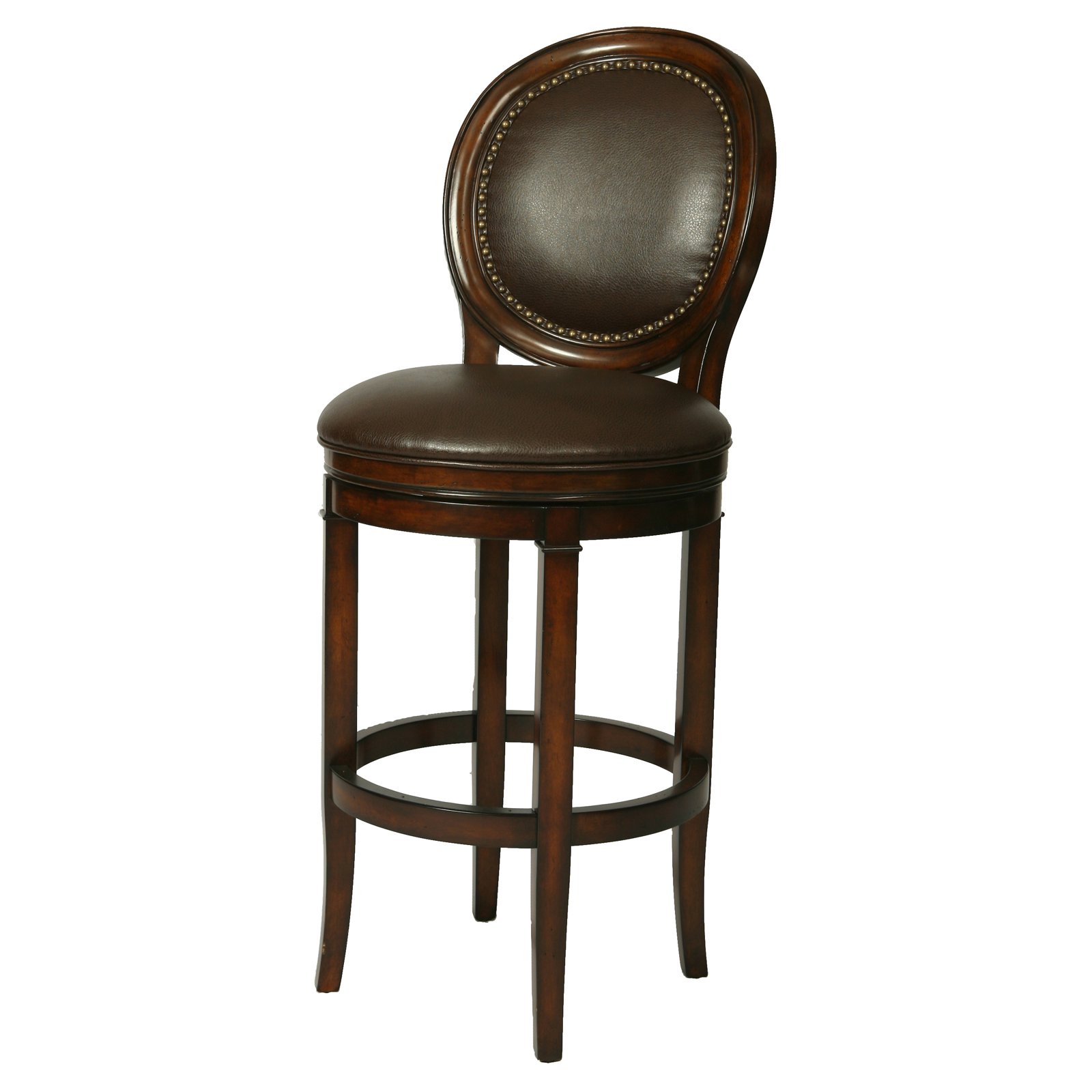 Impacterra Naples Bay Swivel Counter Height Stool with Arms Leather