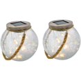 thumbnail image 1 of Set of 2 solar-powered balls in cracked glass to be placed with micro LED rope handle, warm white CRACK BALL CORD H13cm, 1 of 3