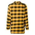 thumbnail image 5 of Long Sleeve Jacket Plaid Cardigan Fall Fashion Checkered Coat Top, Yellow 5XL, Size S-5XL, 5 of 8