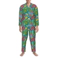 thumbnail image 3 of Naloa Turtles Men’s Pajamas Set - Long Sleeve Button Down Sleep Shirt and Pajama Bottoms Sleepwear Set-Medium, 3 of 7