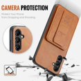 thumbnail image 2 of for Samsung Galaxy A15 Wallet Case with RFID Blocking Credit Card Holder, PU Leather Folio Flip Kickstand Handle Wrist Strap Shockproof Cover Women Men for Samsung A15 Phone Case,Brown, 2 of 9