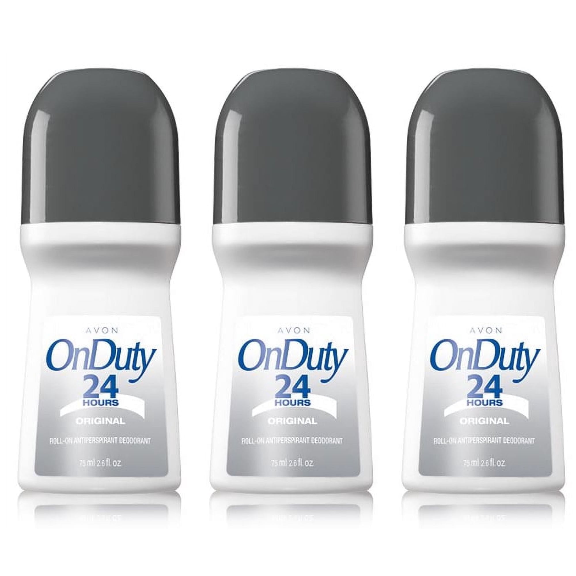 Avon On Duty Original 24 Hour Deodorant 2.6 oz Roll-On Antiperspirant - Pack of 3