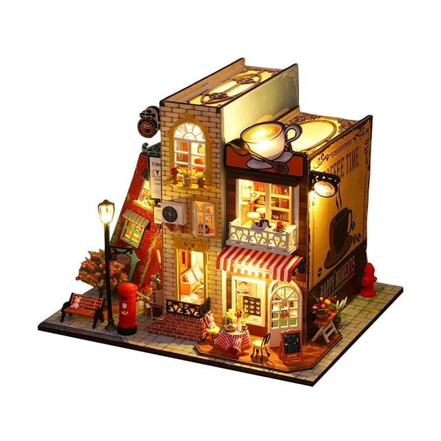 sin ensamblar de bricolaje de madera en miniatura Habitación creativa Miniaturas Juguete para gabinete Sala de SM SunniMix Juguetes de casa de muñecas
