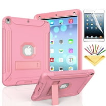 iPad Pro 9.7 Case with Soft Screen Protector, Dteck Heavy Duty Shockproof Three Layer Plastic and Silicone Protective Cover with Kickstand For Apple iPad Pro 9.7 inch (A1673/A1674/A1675), Rosegold