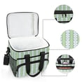 thumbnail image 6 of FORMRS Insulated Cooler Bag 24 Cans Capacity Soft Leakproof Lunch Box with Side Pockets, Green Stripe Pattern, 6 of 7