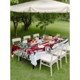 thumbnail image 3 of Outdoor Tablecloth with Umbrella Hole and Zipper, Christmas Truck Rectangle Table Cloth 60x102 Inch Waterproof Tablecloth, Winter Snowflakes Xmas Tree Deer Red Black Picnic Table Cover for Patio, 3 of 7