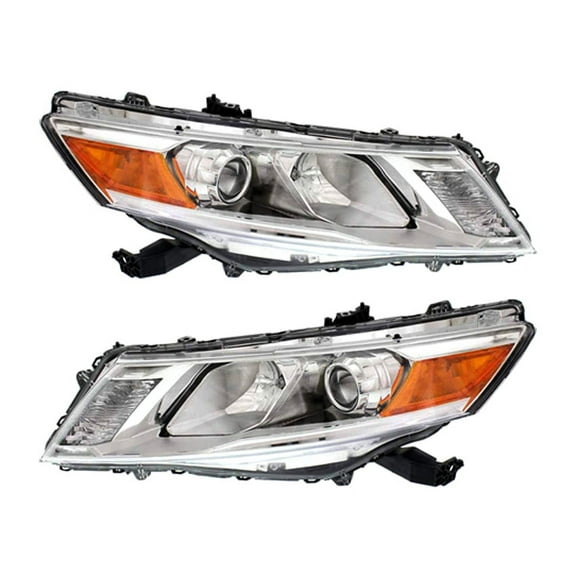 New Pair Of Halogen Headlights Compatible With Honda Crosstour Hatchback EX EXL 2013 2014 2015 By Part Numbers 33100TP6A21 33150TP6A21 HO2503155 HO2502155