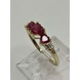 thumbnail image 5 of Sparkle Jewels Engagement Heart Cut Red Ruby Ring 14K Yellow Gold Plated Silver, 5 of 5