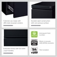 thumbnail image 5 of Hirsh 20" Deep Mobile Pedestal File Cabinet 2 Drawer File-File, Letter Width, Black, 5 of 16