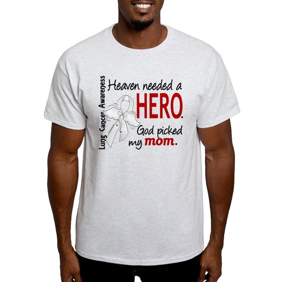 CafePress - Heaven Needed A Hero Lung Cancer Light T Shirt - Men's Classic Graphic T-Shirt