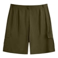 thumbnail image 5 of Men's Cargo Linen Shorts Lightweight Quick Dry Beach Shorts Outdoor Travel Active Fishing with Multi Pockets, 5 of 5