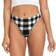 thumbnail image 1 of Balery White And Black Plaid Tangas de Algodón para Mujer con Estampado – Ropa Interior Sexy, Transpirable, G-string-Medium, 1 of 1