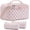03 Pink, variant on BOYATU Travel Makeup Bag Cosmetic Bags for Women: 3 Pcs Set Large Portable Make up Bag with Handle - Vegan Leather Toiletry Bags with Compartments (Brown)