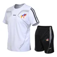 thumbnail image 3 of Conjunto de camiseta y pantalones cortos deportivos de manga corta transpirables para hombre de última moda de verano 2024, 3 of 5