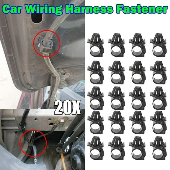 20Pcs Universal 11mm Interior Fix Clips Car Wiring Harness Fastener Lock Wire Cable Hose Clips Tie Wrap Holder Durable Car Parts