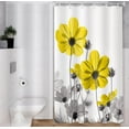 thumbnail image 3 of Unique Floral Yellow Shower Curtain for Bathroom Decor, Yellow and Grey Daisy Flower Elegant Wildflower Design Farmhouse Stall Shower Curtains with Hooks Set, 36 X 72 Inches, 3 of 6