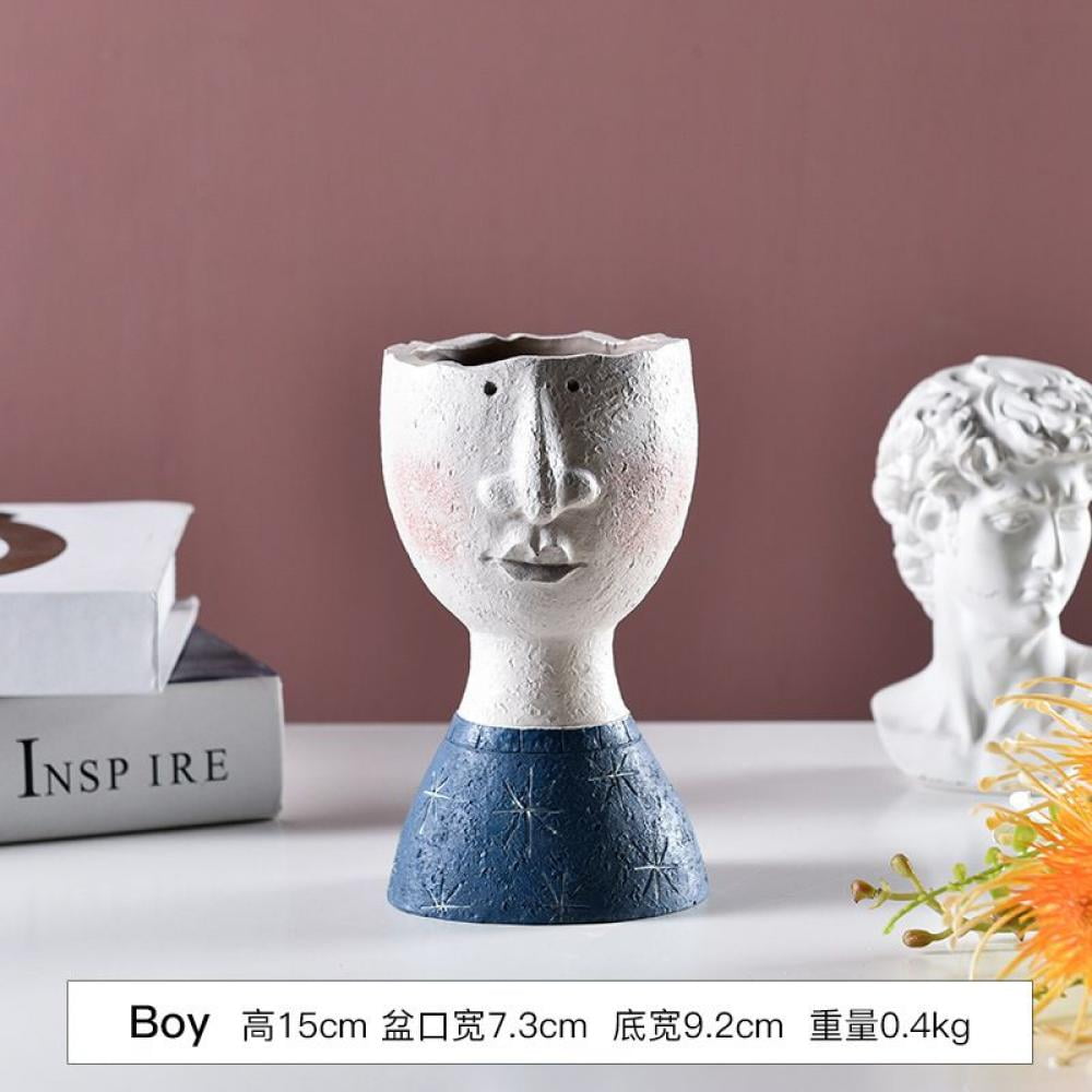 Patio, Lawn & Garden Gardening Statue Plant Pot for Home Desk Living Room  Decoration #N/A Resin Flower Pot Vase Decorative Modern Head Planter Face  Vase for Indoor Outdoor Big Eyes christkindlmarket.com