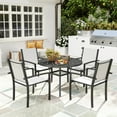 thumbnail image 2 of Outsunny Ensemble de Salle à Manger d'Extérieur 5 Pcs avec Table Ronde et 4 Chaises Empilables, 2 of 10