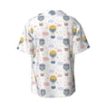 thumbnail image 5 of Uemuo Hot Air Balloon Pattern Cotton Linen Short Sleeve Shirts,Casual Lightweight Button Down Shirts,Vacation Beach Summer Tops-, 5 of 7