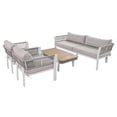 thumbnail image 4 of Yesfashion 4 Piece Patio Furniture Sets, Outdoor Furniture With Coffee Table, 2 Chairs, Loveseat, 4 Cushions And Pillows, Woven Rope Conversation Set for Porch Backyard, 4 of 9