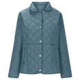 thumbnail image 5 of Women's Oversized Down Lightweight Button Quilted Coat Long Sleeves Pocket Down Coat, 5 of 9