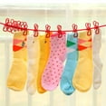 thumbnail image 3 of Portable Elastic Windproof Drying Clothes Hanger Clothes Line with 12 Clips Pink PP Steel Wire, 3 of 8