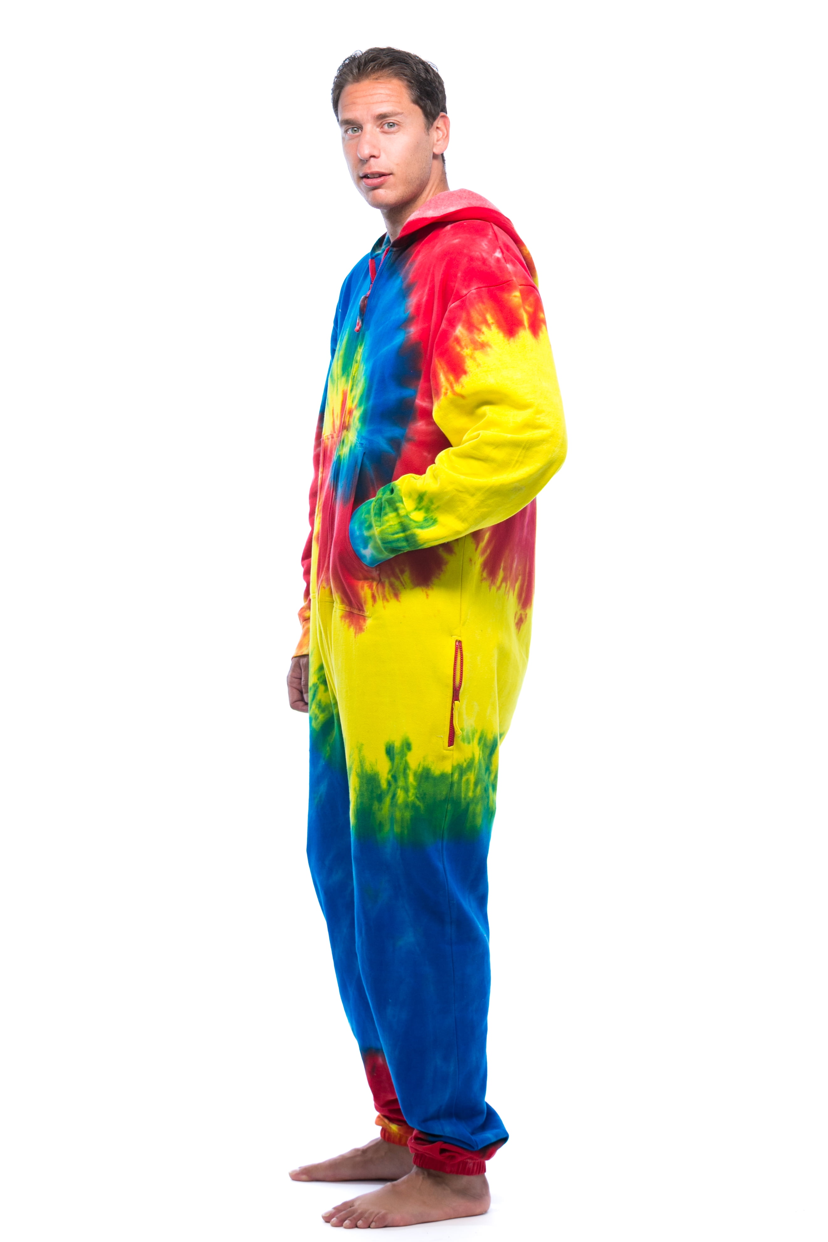 6436-10492-S #FollowMe Jumpsuit Adult Bodysuit Pajamas (Tie Dye, Small)
