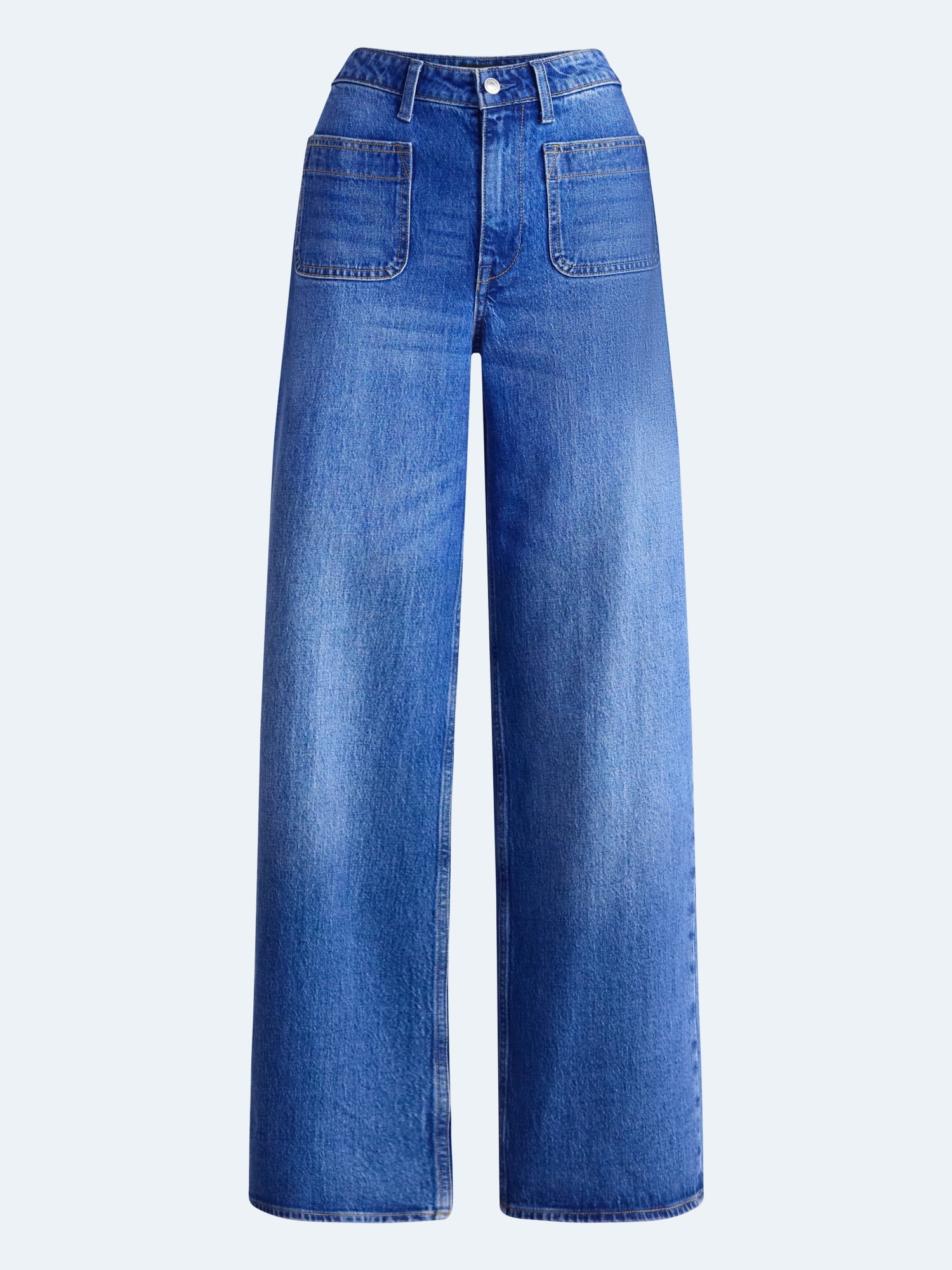 Free Assembly Women's and Women's Plus The Larchmont High Rise Patch Pocket Jeans, 32" Inseam, Sizes 0-28W