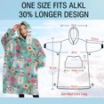 thumbnail image 4 of Oversized Wearable Blanket Hoodie,Bichon Dog Blue Florals Sherpa Blanket Hoodie with Super Pockets,Super Warm Fuzzy Pullover for Women & Men, 4 of 6