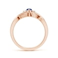 thumbnail image 2 of Angara Natural 0.3 Ct. Blue Sapphire with Diamond Solitaire Ring in 14K Rose Gold for Women (Ring Size: 12), 2 of 10