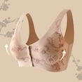 thumbnail image 3 of Women's Front Closure Posture Bra Women's Wireless Bra, Full Coverage Back Support Size Bras Available, Front Close(Beige,XL), 3 of 8