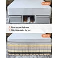 thumbnail image 7 of Boho Wrap Around Bed Skirts for Queen Bed 18" Drop,Bed Skirt with Adjustable Elastic Belt Dust Ruffle Bed Valance for Bedroom Colorful Striped Modern Geometric Abstract Art Ethnic Bed Frame Cover, 7 of 7