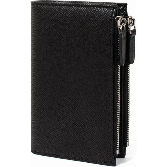 Small Wallets for Women Leather RFID Blocking Bifold Zipper Coin Pocket Wallet Card Case Holder Minimalist Clutch Handbag Purse (Medium-Pink)