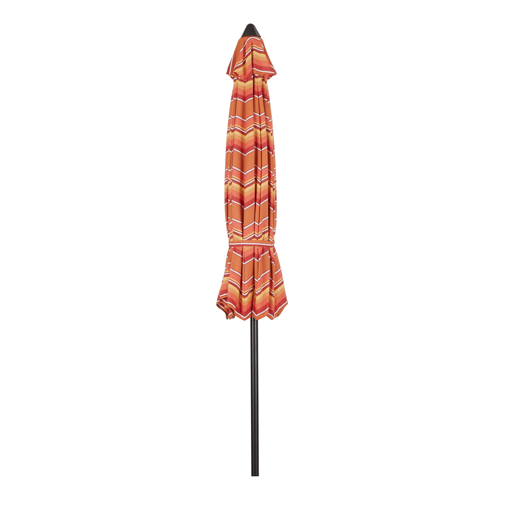 Iwicker 9Ft Patio Umbrella Sunbrella Outdoor Aluminum Market Umbrella with Crank and Push Button Tilt, Orange Stripe