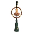 thumbnail image 3 of Almencla Buddha Statue Car Rearview Mirror Charm Pendant with Tassel Feng Shui Decor Green Spacer Beads, 3 of 8