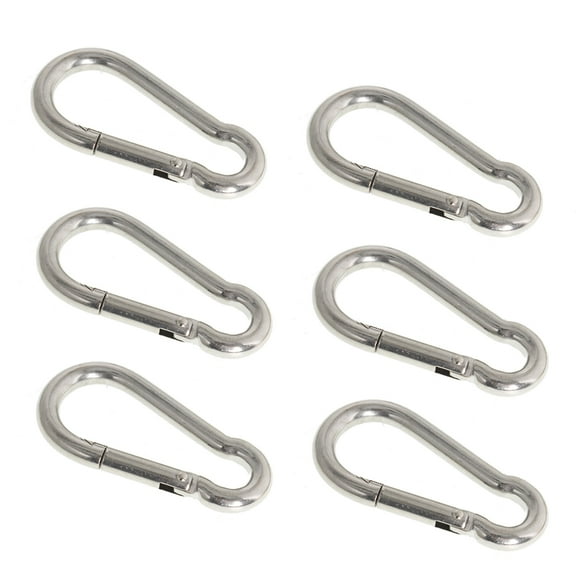 LABLT 6Pcs Stainless Steel 304 Spring Snap Hook Carabiner Clips 440lbs