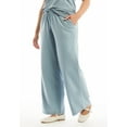 thumbnail image 3 of June + Vie Women's Plus Size French Terry Wide-Leg Pant, 3 of 5