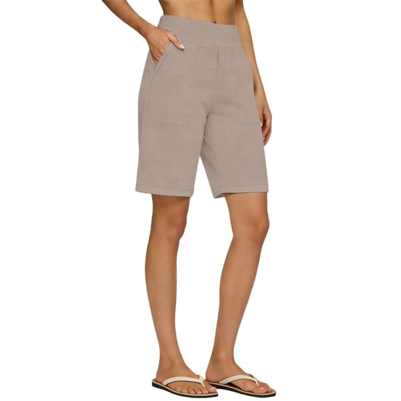 CYYOLLPF Cotton Linen Shorts Wide Leg Shorts vacation shorts Beach Culottes linen cotton blend shorts gauze shorts for women short pants for women travel shorts Beige L