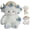 Blue,11.8in, variant on Baby Sheep Bouquet Rose Bouquet Plush Toy, Adorable Rose Plush Toy with Removable Hat, Soft Fluffy Stuffed Animal Lamb, Unique Hug Birthday, Anniversary, Valentine’s Day or Home Décor(Pink,11.8in)