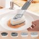 thumbnail image 3 of Dish Brush, Soap Dispensing Dish Brush Set with 4 Replacement Heads and Storage Holder, Gray, 3 of 4