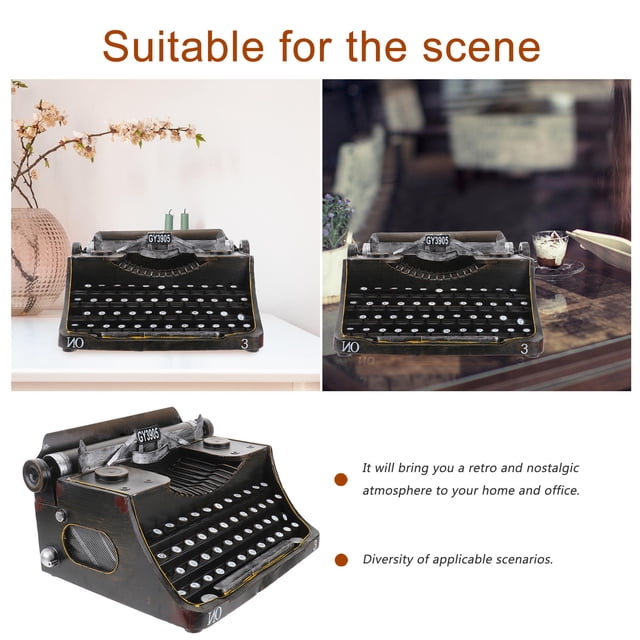 AURARMLET 1Pc Iron Manual Typewriter Model for Cafe Bar and Study Decoration