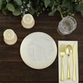 thumbnail image 5 of Efavormart 10 Pack | 7" White And Gold Wave Brush Stroked Plastic Dessert Plates, Disposable Appetizer Salad Plates, 5 of 10